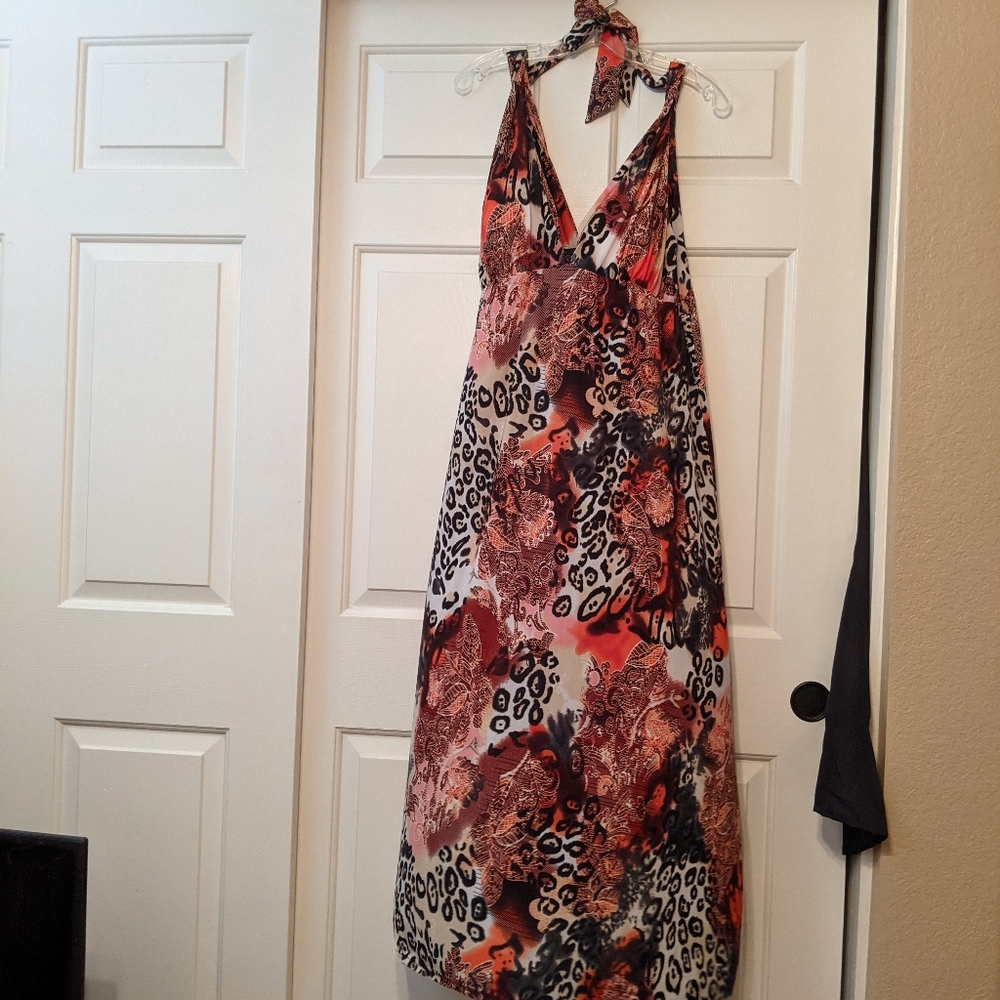 Stacey Summers Sleeveless 2X Animal PrintSundress